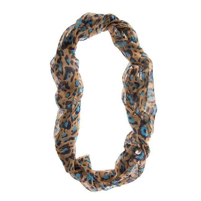 Cheetah Blue Lux Infinity Scarf