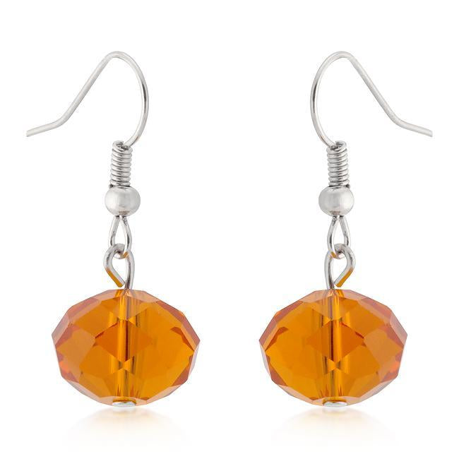Orange Faceted Bead Earrings