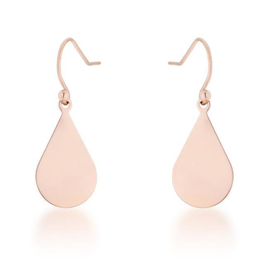 Karla Rose Gold Stainless Steel Teardrop Earrings