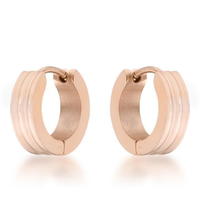 Marlene Rose Gold Stainless Steel Small Hoop Earrings