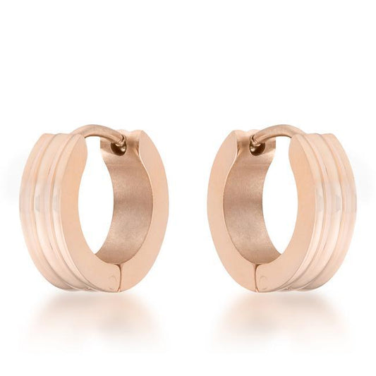 Marlene Rose Gold Stainless Steel Small Hoop Earrings
