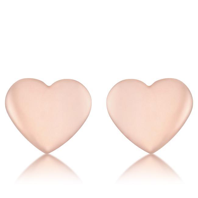 Janet Rose Gold Heart Stud Earrings