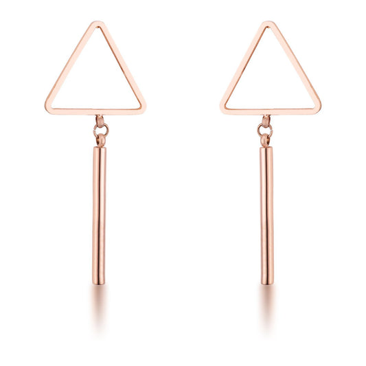 Trendy Triangle Bar Stainless Steel Drop Earrings
