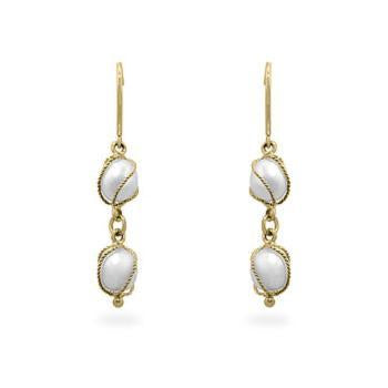 Yellow Gold Pearl Drops