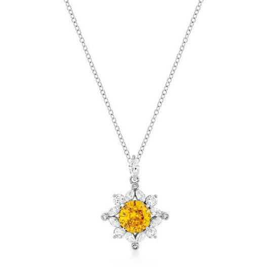 Classic Sun Pendant in Rhodium Plated