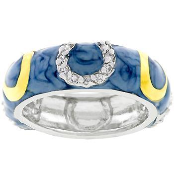 Apple Green Enamel Horseshoe Ring