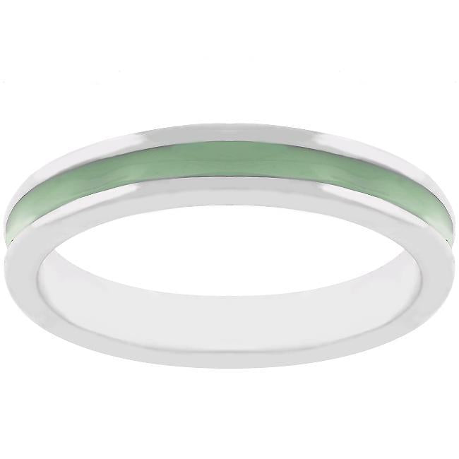 Olive Green Enamel Eternity Ring