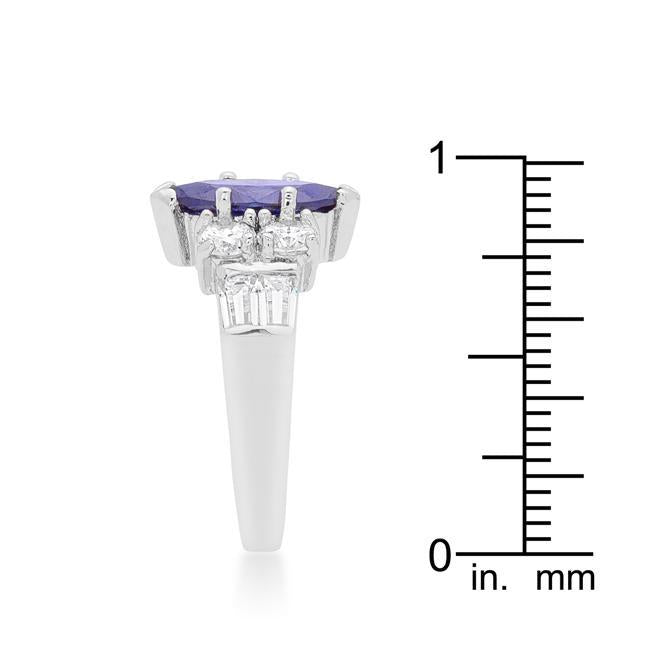 Amethyst Purple Elegant Cocktail Ring