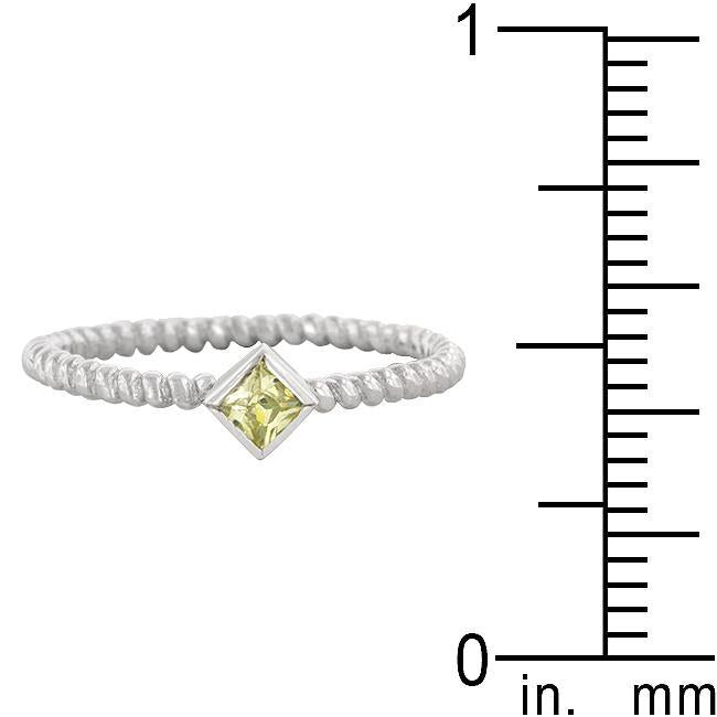 Twisted Petite Blue Topaz Solitaire Ring