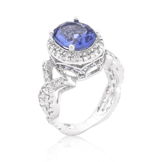 Oval Blue Topaz Cocktail Ring