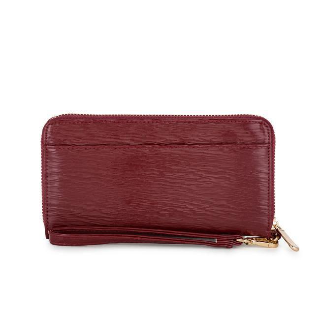 Kate Burgundy Faux Textured Leather Clutch