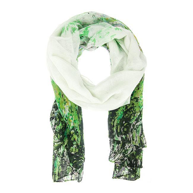 Green Mona Watercolor Floral Scarf