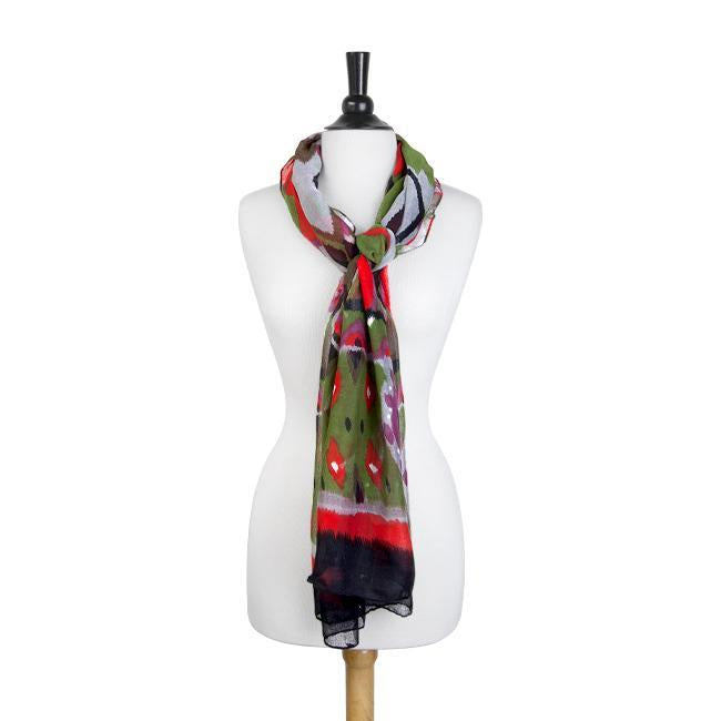 Red Aida Aztec Print Scarf