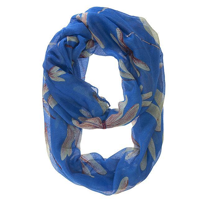 Dragonfly Blue Infinity Scarf