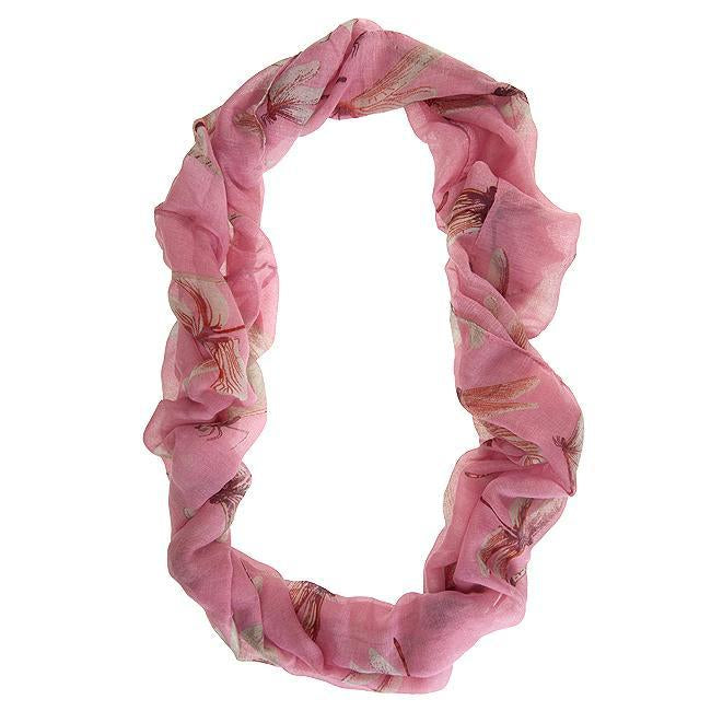 Dragonfly Pink Infinity Scarf II