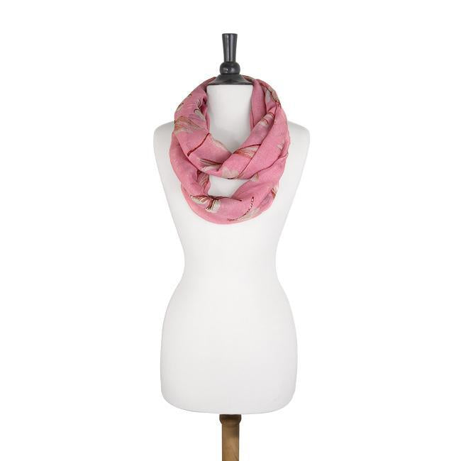 Dragonfly Pink Infinity Scarf II