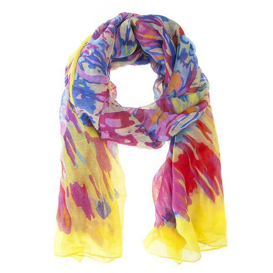 Cozumel Yellow Watercolor Scarf