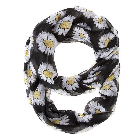 Sunflower Black Infinity Scarf