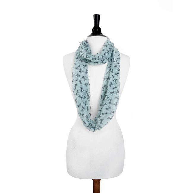 Dragonfly Mint Infinity Scarf