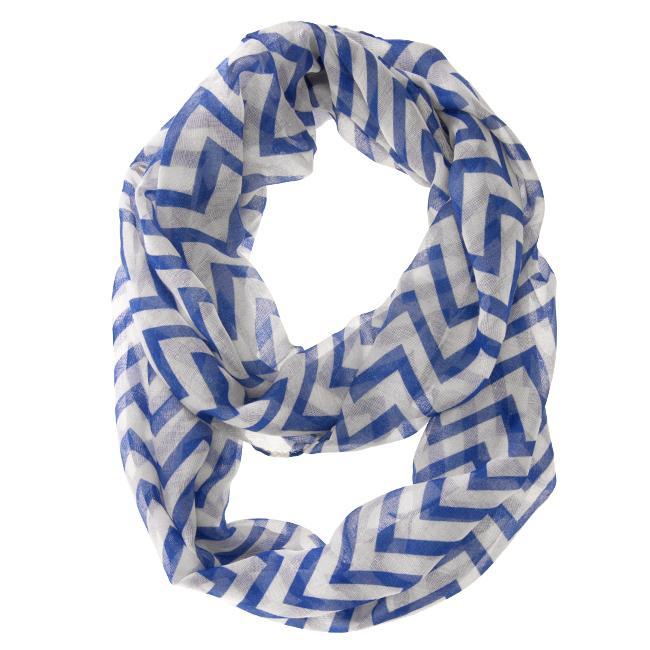 Zig Zag Blue Infinity Scarf