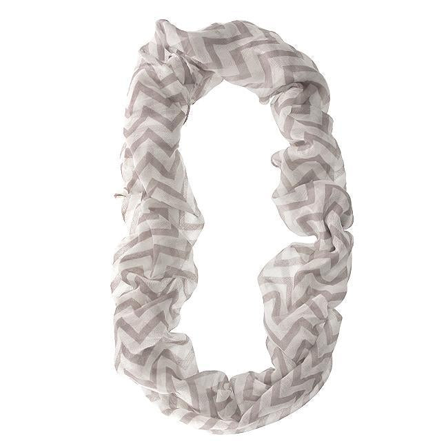 Zig Zag Grey Infinity Scarf