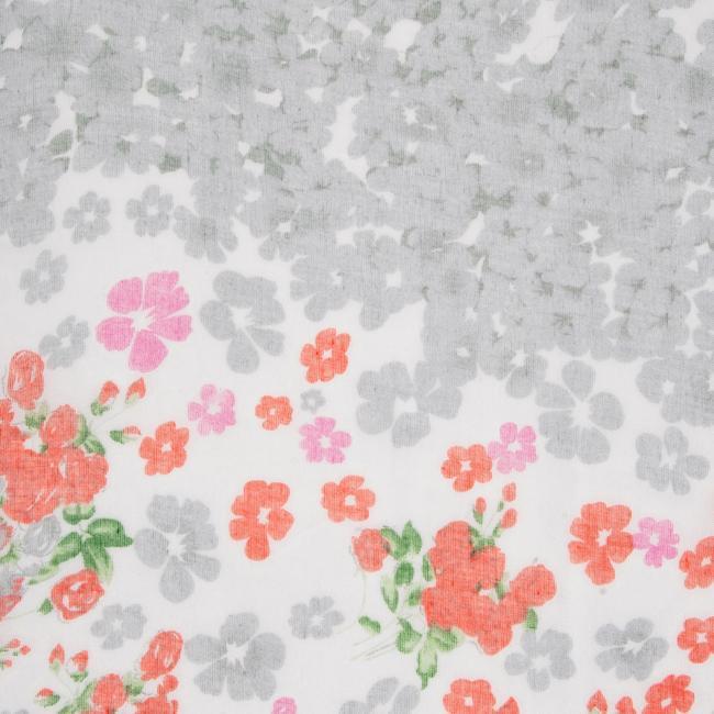 Sora Grey Floral Meadow Print Infinity Scarf