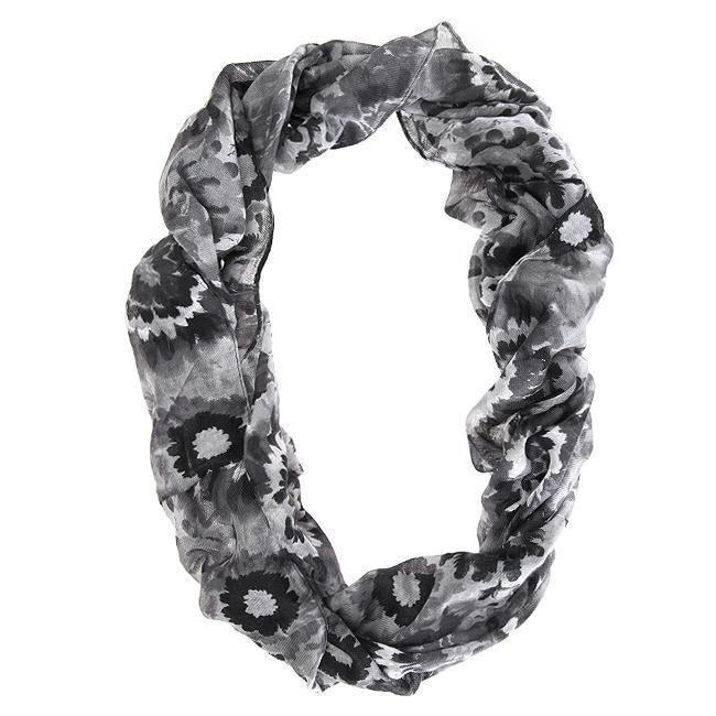 Scrunchy Black Infinity Scarf