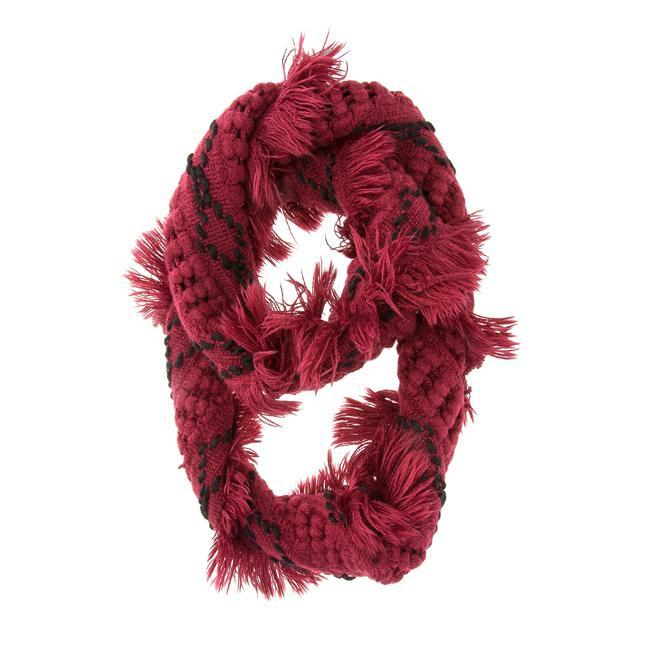 Chunky Knitted Burgundy Infinity Scarf