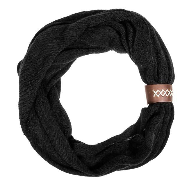 Black Sarah Knit Cowl Scarf