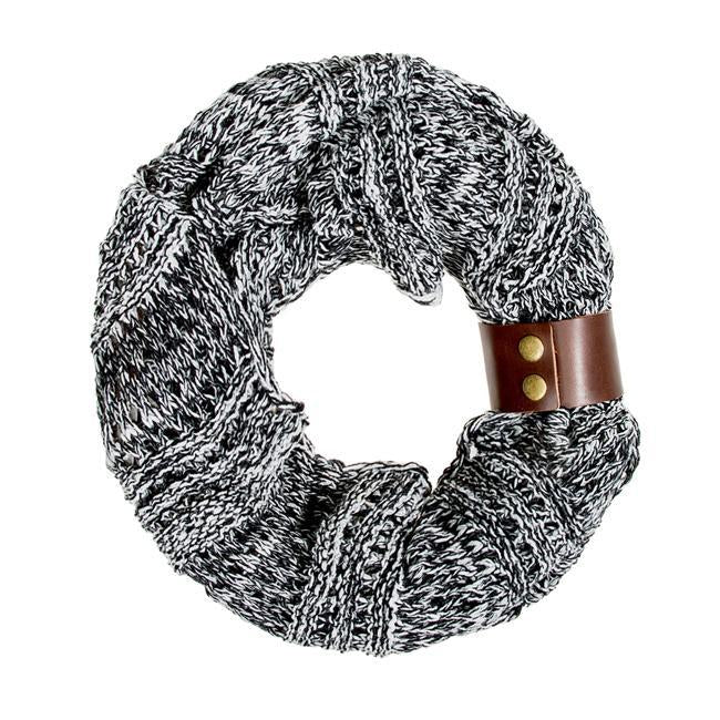 Black Jenna Knit Cowl Scarf