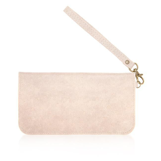 Nyla Blush Faux Leather Clutch