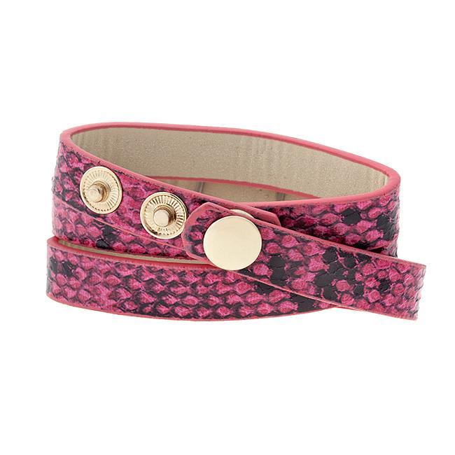 Pink Snakeskin Wrap Watch