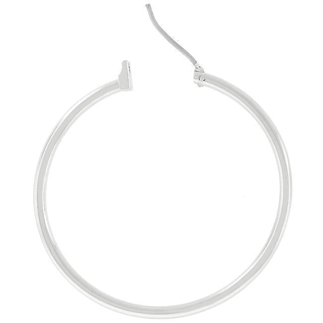 Basic Silvertone Finish Hoop Earrings