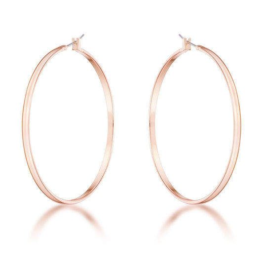 55mm Rose Gold Plated Classic Hoop Earrings