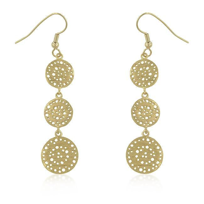 Golden Filigree Circle Earrings