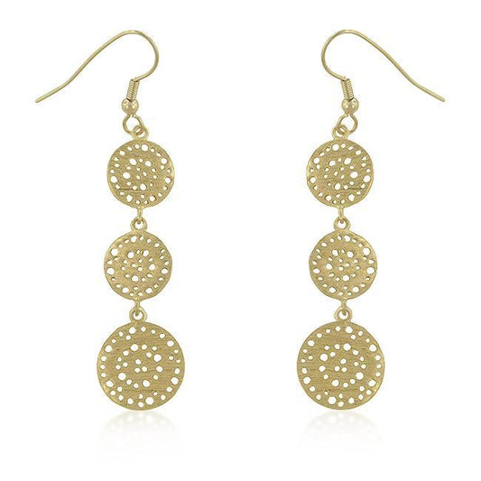 Golden Filigree Circle Earrings