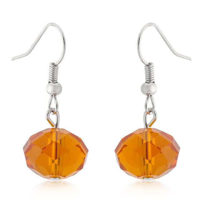 Orange Faceted Bead Earrings