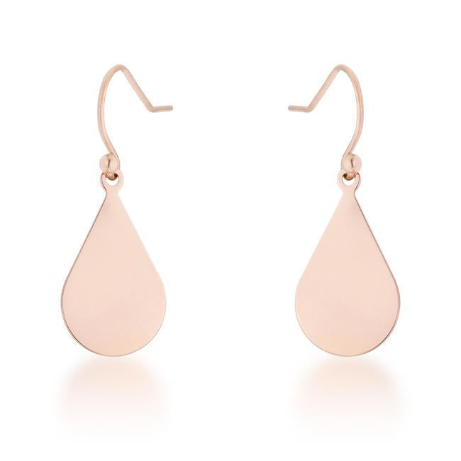 Karla Rose Gold Stainless Steel Teardrop Earrings