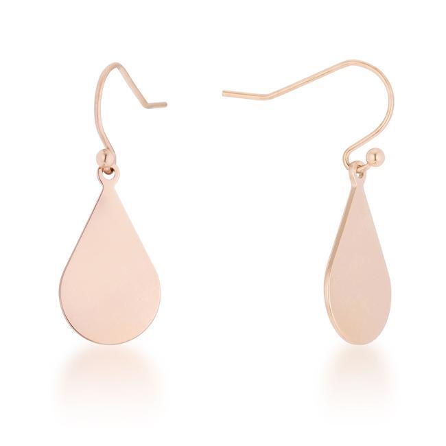 Karla Rose Gold Stainless Steel Teardrop Earrings