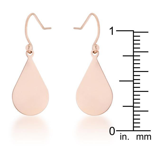 Karla Rose Gold Stainless Steel Teardrop Earrings