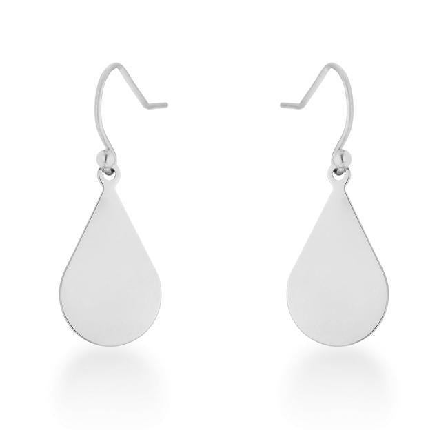 Karla Rhodium Stainless Steel Teardrop Earrings