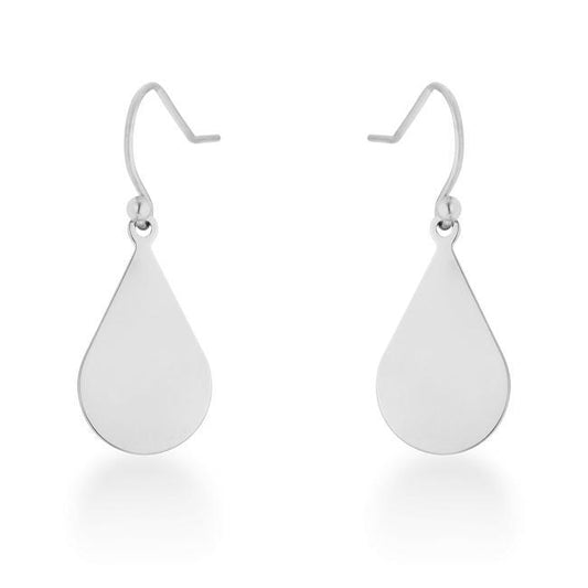 Karla Rhodium Stainless Steel Teardrop Earrings