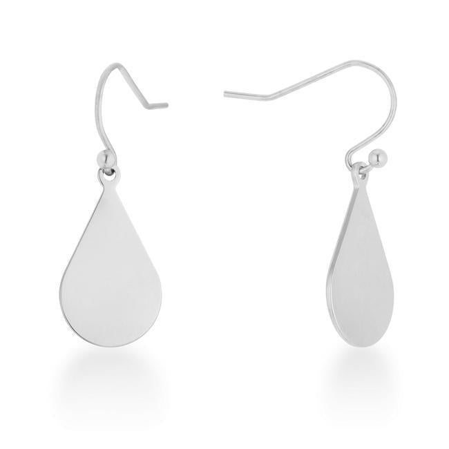 Karla Rhodium Stainless Steel Teardrop Earrings