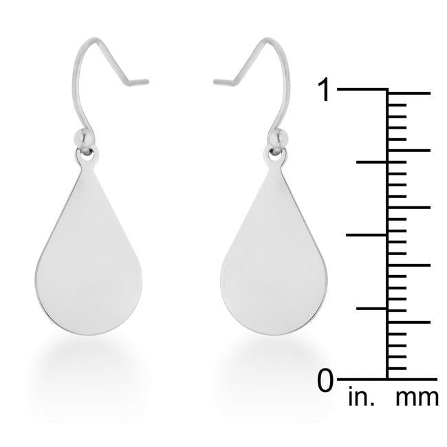 Karla Rhodium Stainless Steel Teardrop Earrings