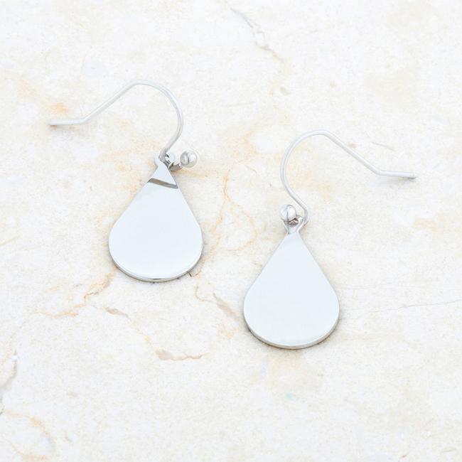 Karla Rhodium Stainless Steel Teardrop Earrings