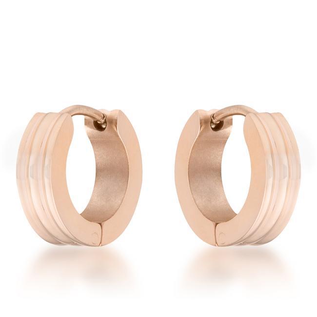 Marlene Rose Gold Stainless Steel Small Hoop Earrings