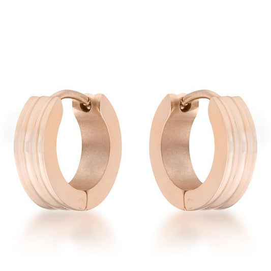 Marlene Rose Gold Stainless Steel Small Hoop Earrings