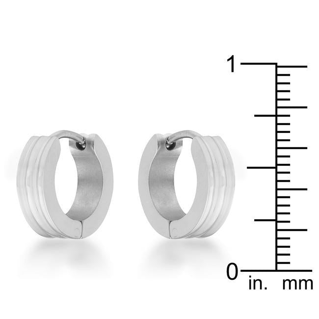 Marlene Rhodium Stainless Steel Small Hoop Earrings