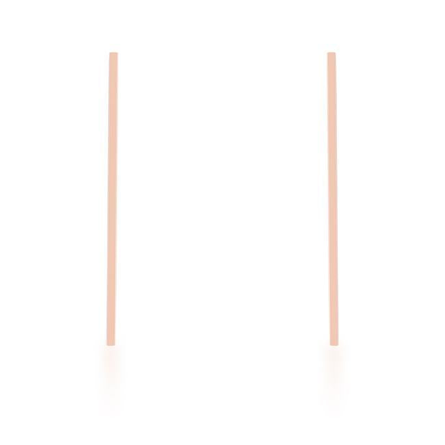 Carolee Rose Gold Stainless Steel Long Line Drop Earrings