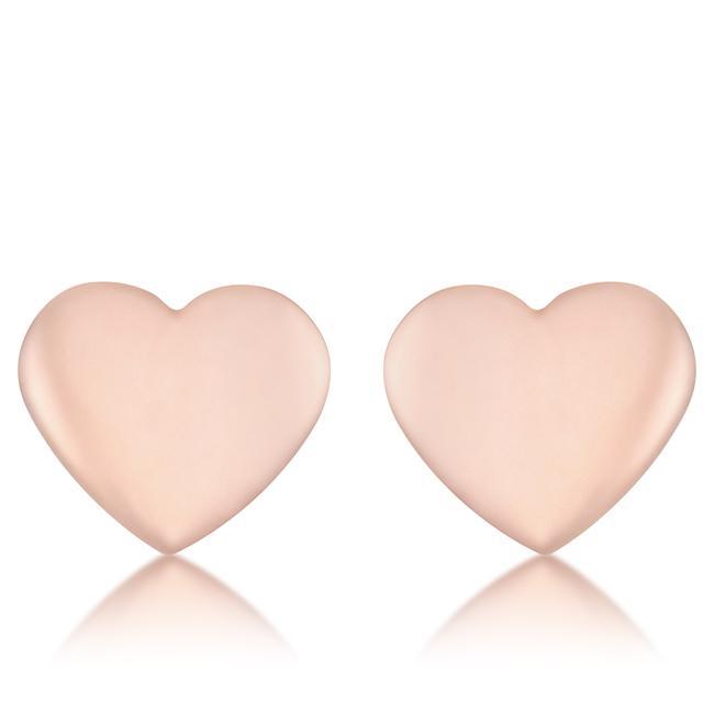 Janet Rose Gold Heart Stud Earrings